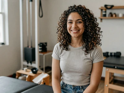 Latina female occupational therapist in a therapy room
